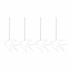 Cooee Design Easter Deco Bird, Cafe Au Lait 4-pack Pääsiäiskoriste Ruostumaton Teräs 4-pakkaus Valkoinen