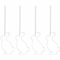 Cooee Design Hare Pääsiäiskoriste Ruostumaton Teräs 4-pakkaus, Valkoinen