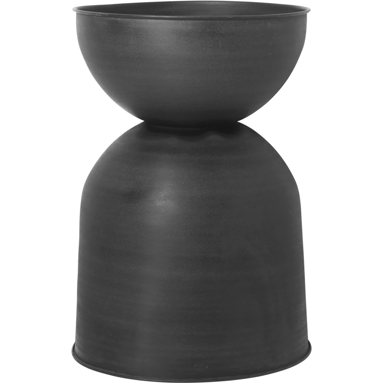 Ferm LIVING Hourglass Pot Large, Black/Dark Grey 2 Ferm LIVING Hourglass Pot Large, Black/Dark Grey - Image 2