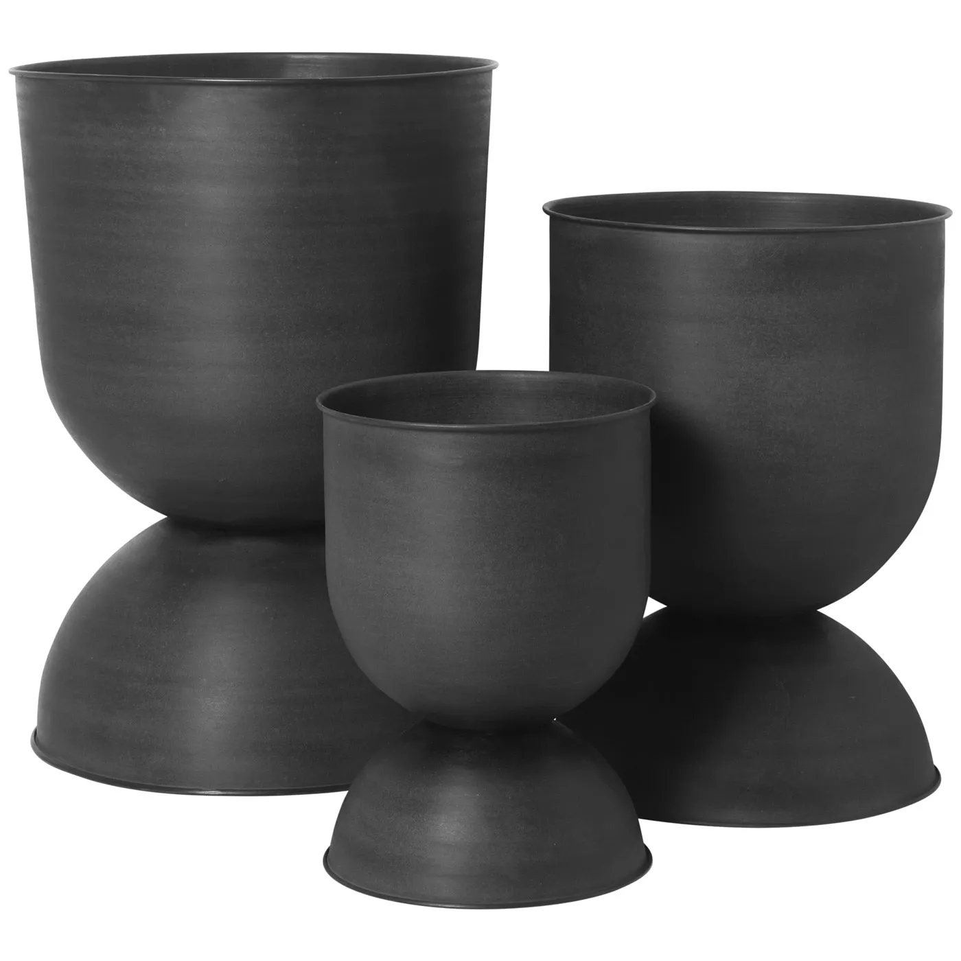 Ferm LIVING Hourglass Pot Medium, Black/Dark Grey 4 Ferm LIVING Hourglass Pot Medium, Black/Dark Grey - Image 4