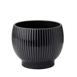 Knabstrup Keramik Ulkoruukku Uurteinen Ø14,5 Cm, Musta