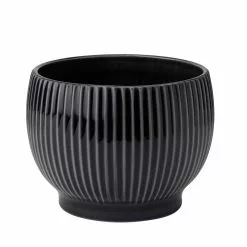 Knabstrup Keramik Ulkoruukku Uurteinen Ø16,5 Cm, Musta