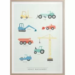 Kunskapstavlan® Heavy Machinery Poster 30x40 Cm