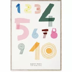 MADO Spaghetti Numbers Juliste, 50x70 Cm